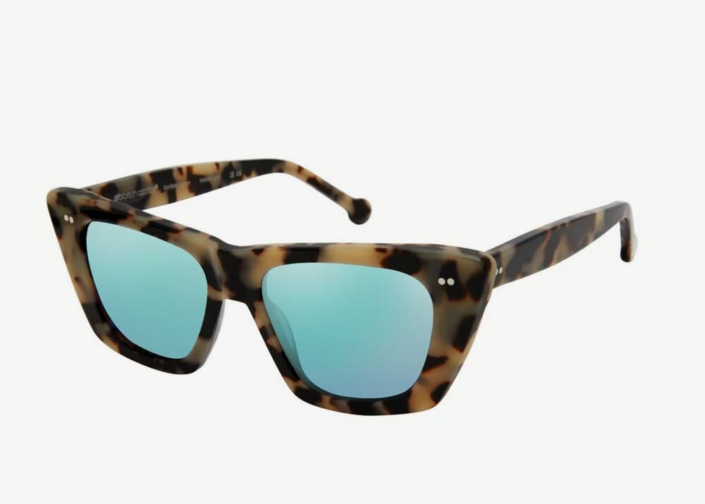 Colors In Optics CS391 MAGNIFIQUE Sunglasses Oat Brown Blue Mirror Lens HANDMADE
